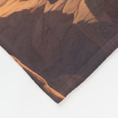 golden luxury car in a desert landscape フリースブランケット (角)