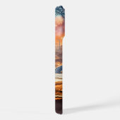 golden luxury car in a desert landscape iPhoneケース (右側面)