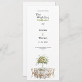 golden luxury white wedding invitation 招待状 (正面/裏面)