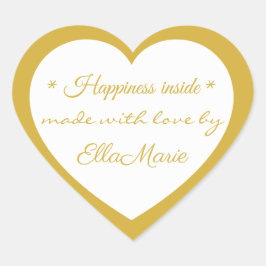 Golden Made with love by X, Custom Elegant   ハートシール