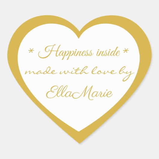 Golden Made with love by X, Custom Elegant   ハートシール (正面)