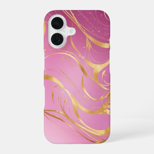 Golden Magic Ribbons Phone Case iPhone 16ケース (裏面)