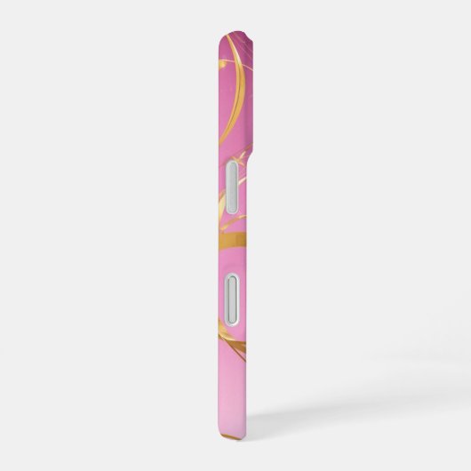 Golden Magic Ribbons Phone Case iPhone 16ケース (右側面)