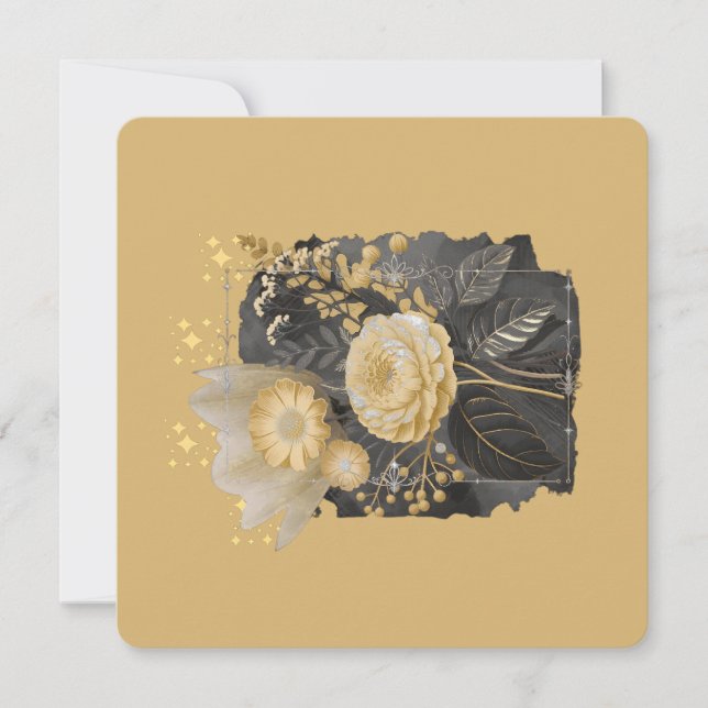 Golden Magical Floral Bouquet in Silver Frame (正面)