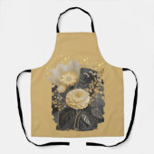 Golden Magical Floral Bouquet in Silver Frame エプロン (正面)