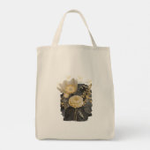 Golden Magical Floral Bouquet in Silver Frame トートバッグ (裏面)