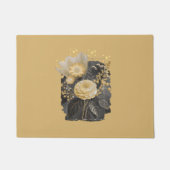 Golden Magical Floral Bouquet in Silver Frame ドアマット (正面)