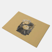 Golden Magical Floral Bouquet in Silver Frame ドアマット (アングル)