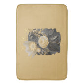 Golden Magical Floral Bouquet in Silver Frame バスマット (正面縦)