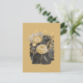 Golden Magical Floral Bouquet in Silver Frame ポストカード (スタンド正面)
