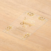 Golden Majesty Sweet 16 Acrylic Invitation アクリル招待状 (レイダウン)