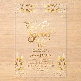 Golden Majesty Sweet 16 Acrylic Invitation アクリル招待状