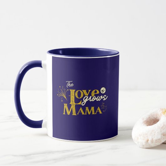 Golden Mama Bear Love Grows マグカップ (ドーナツ)