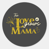 Golden Mama Bear Love Grows ラウンドシール (正面)