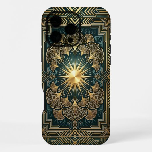 Golden Mandala Bloom | Gold iPhone 16 Pro Max case iPhoneケース (裏面)