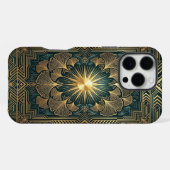Golden Mandala Bloom | Gold iPhone 16 Pro Max case iPhoneケース (裏面横)