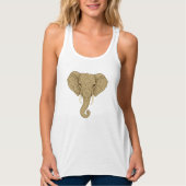 Golden Mandala Elephant - Boho Graphic Art Print タンクトップ (正面)