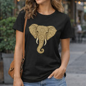 Golden Mandala Elephant - Boho Graphic Art Print Tシャツ