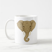 Golden Mandala Elephant Boho - Graphic Art Tea コーヒーマグカップ (左)