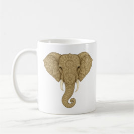 Golden Mandala Elephant Boho - Graphic Art Tea コーヒーマグカップ