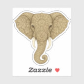 Golden Mandala Elephant Boho - Graphic Art Vinyl シール (シート)