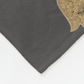 Golden Mandala Elephant Hamsa Hand -Boho Art Print フリースブランケット (角)