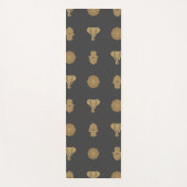 Golden Mandala Elephant Hamsa Hand -Boho Art Print ヨガマット (正面)