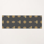 Golden Mandala Elephant Hamsa Hand -Boho Art Print ヨガマット (正面(横))