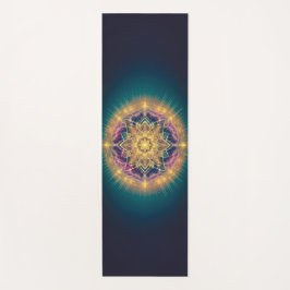 Golden Mandala Glow on Teal – Spiritual Sacred ヨガマット