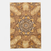 Golden Mandala Kaleidoscope Pattern Kitchen Towel キッチンタオル (縦)