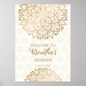 Golden mandala Mehndi personalized welcome ポスター (正面)