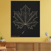 Golden Maple Leaf Botanical Art Canvas Gift キャンバスプリント (インサイチュ (リビング))