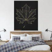 Golden Maple Leaf Botanical Art Canvas Gift キャンバスプリント (インサイチュ (寝室))