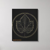 Golden Maple Leaf Circle Botanical Art Canvas Gift キャンバスプリント (正面)