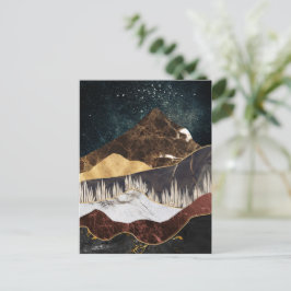 Golden Marble Mountain Under Starry Sky ポストカード