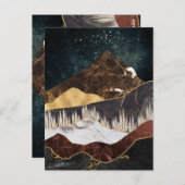 Golden Marble Mountain Under Starry Sky ポストカード (正面/裏面)