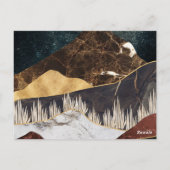 Golden Marble Mountain Under Starry Sky ポストカード (裏面)