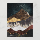 Golden Marble Mountain Under Starry Sky ポストカード (正面)