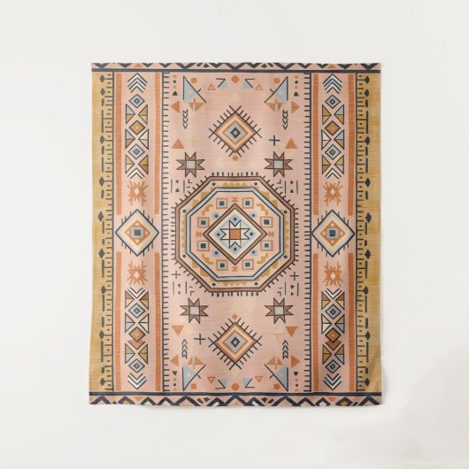 Golden Maze – Modern Moroccan Geometry タペストリー (正面)