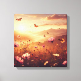 Golden Meadow Bliss with Wildflowers – Canvas Art キャンバスプリント