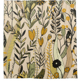 Golden Meadow Harmony シャワーカーテン