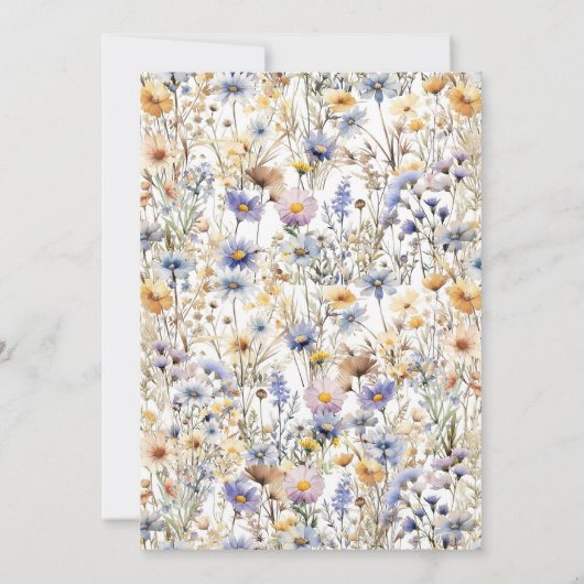 Golden Meadow Wildflower Wedding 招待状 (裏面)