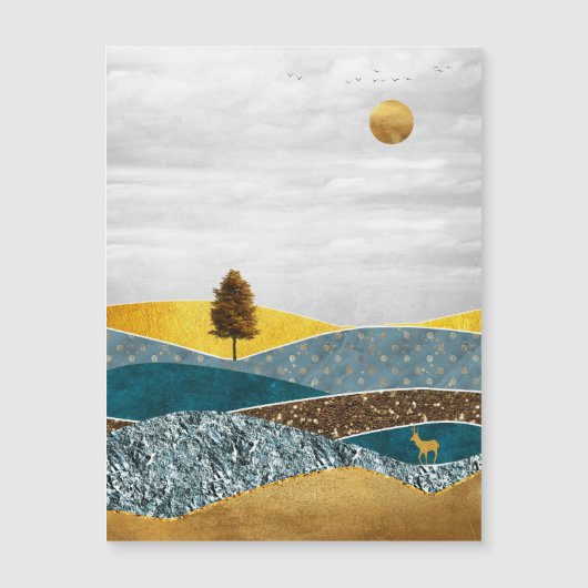 Golden Meadow with Tree and Deer (正面)