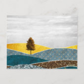 Golden Meadow with Tree and Deer ポストカード (裏面)