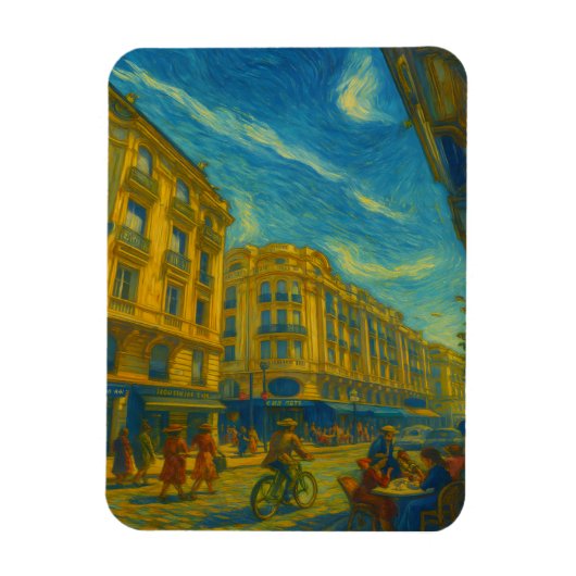 Golden Mediterranean City Vibes – Vibrant Urban Ar マグネット (縦)