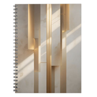 Golden Meridian – Minimalist Gold Architectural Lu ノートブック