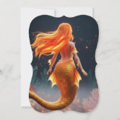 Golden Mermaid Thank You Card | Ocean Fantasy Art  (裏面)