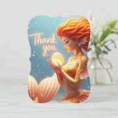 Golden Mermaid Thank You Card | Ocean Fantasy Art  (スタンド正面)