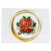 Golden Merry Christmas Gift Bag ラージペーパーバッグ (裏面)