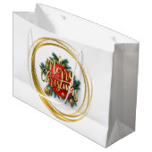 Golden Merry Christmas Gift Bag ラージペーパーバッグ (正面アングル)